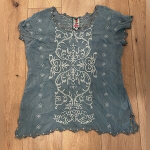 Johnny Was Embroidered Tunic Blouse